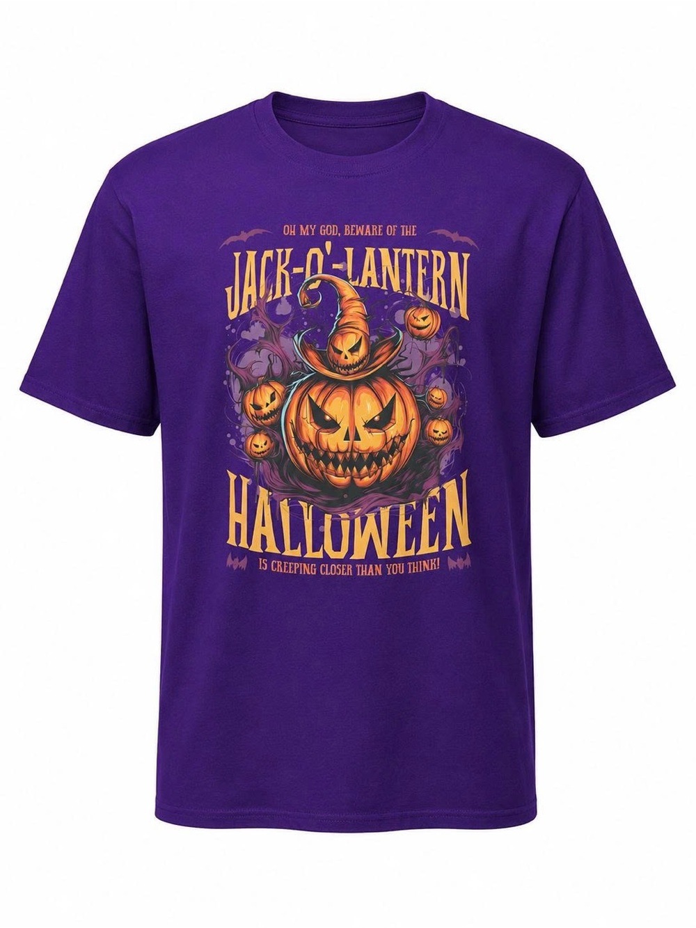 Purple Halloween Jack-O'-Lantern Graphic Tee